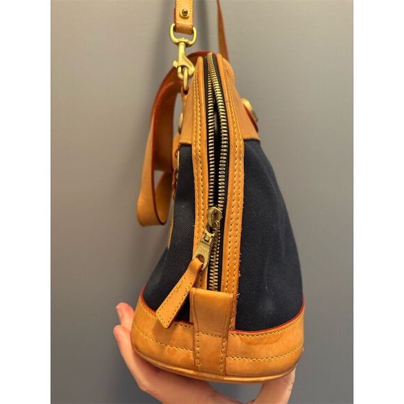Dooney & Bourke Navy Canvas Leather Satchel Bag Medium OS - Picture 8 of 11